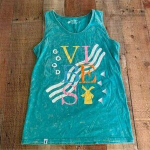 Dutch bros good vibes womens size medium blue tank top